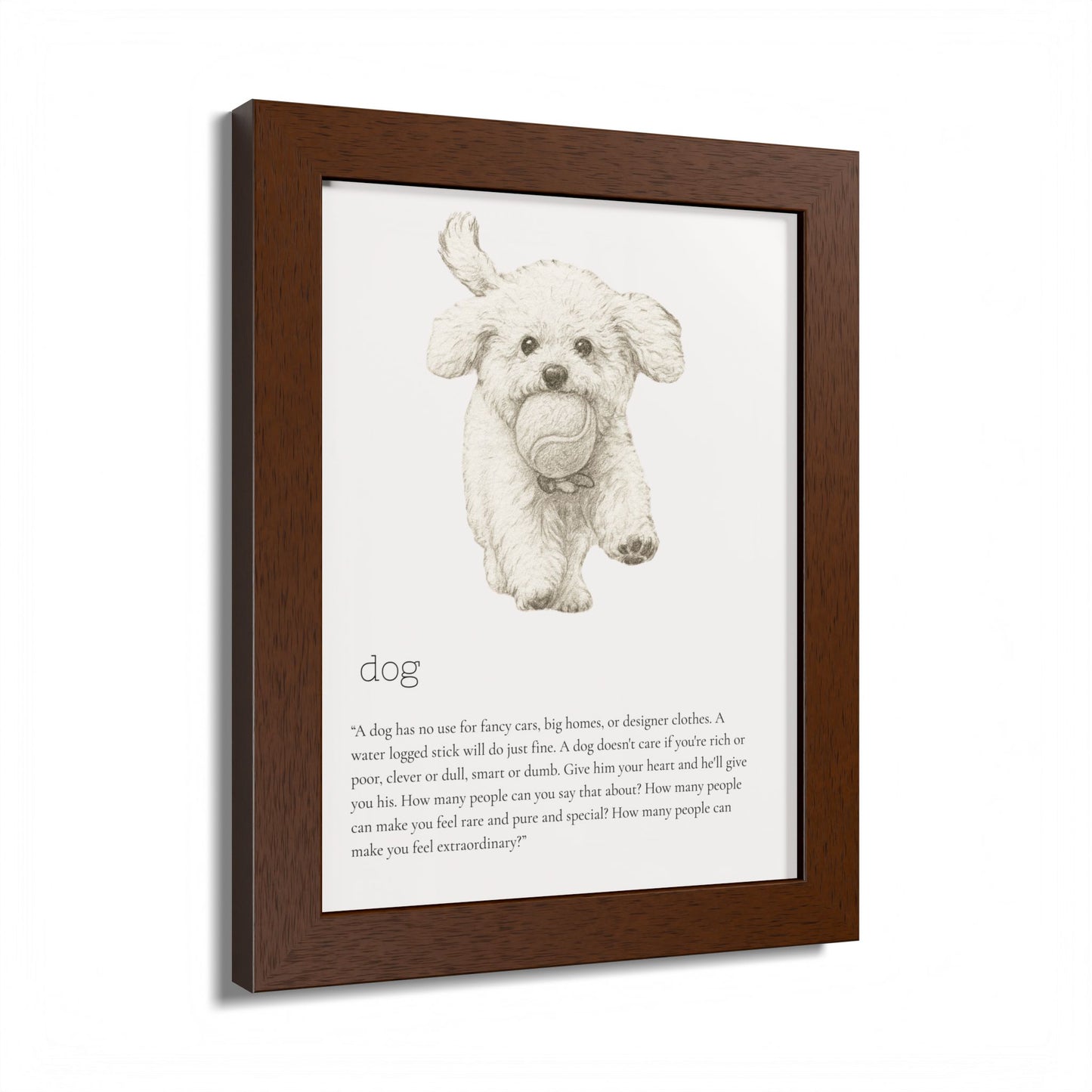 Pencil Sketch Adorable Dog Framed Poster Customized