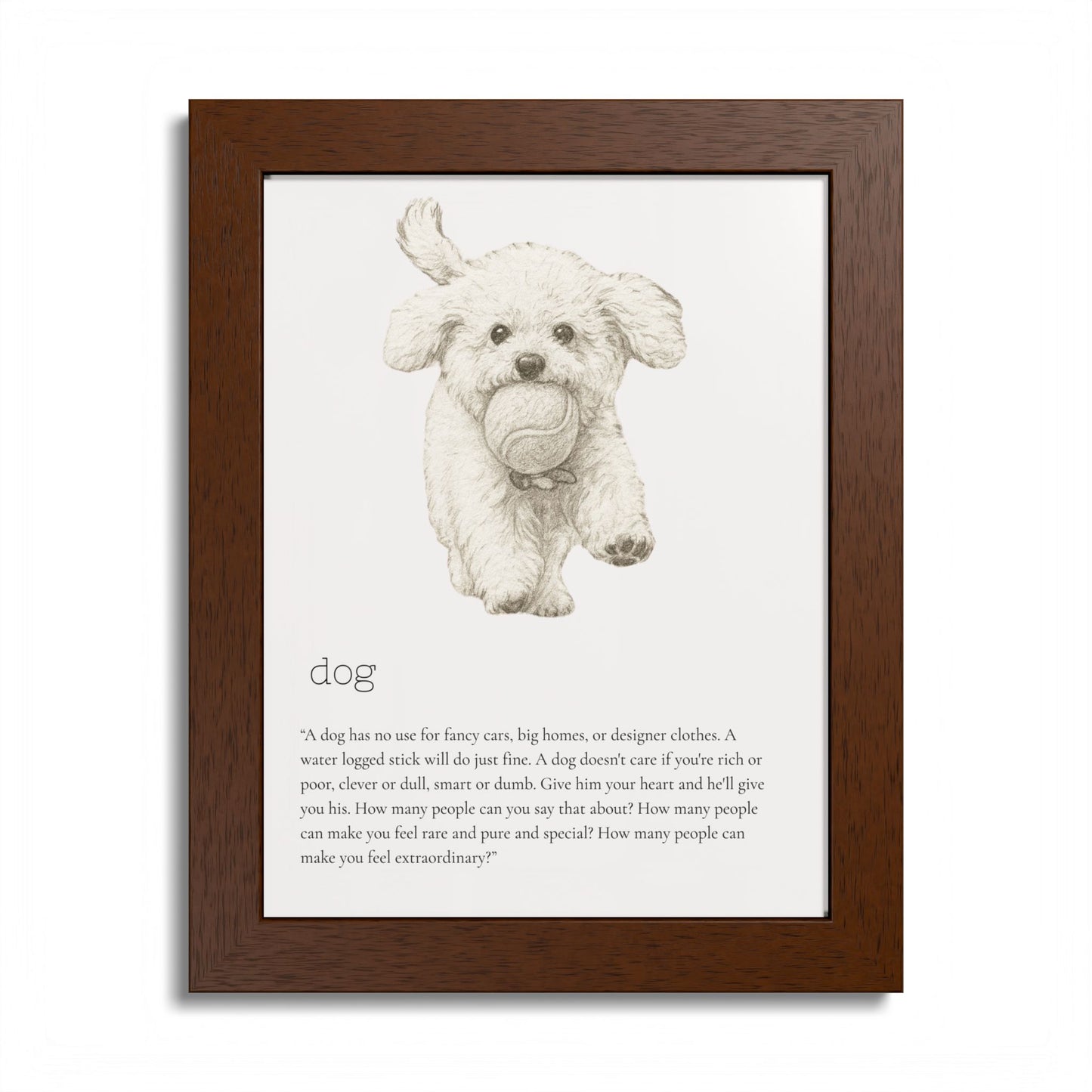 Pencil Sketch Adorable Dog Framed Poster Customized