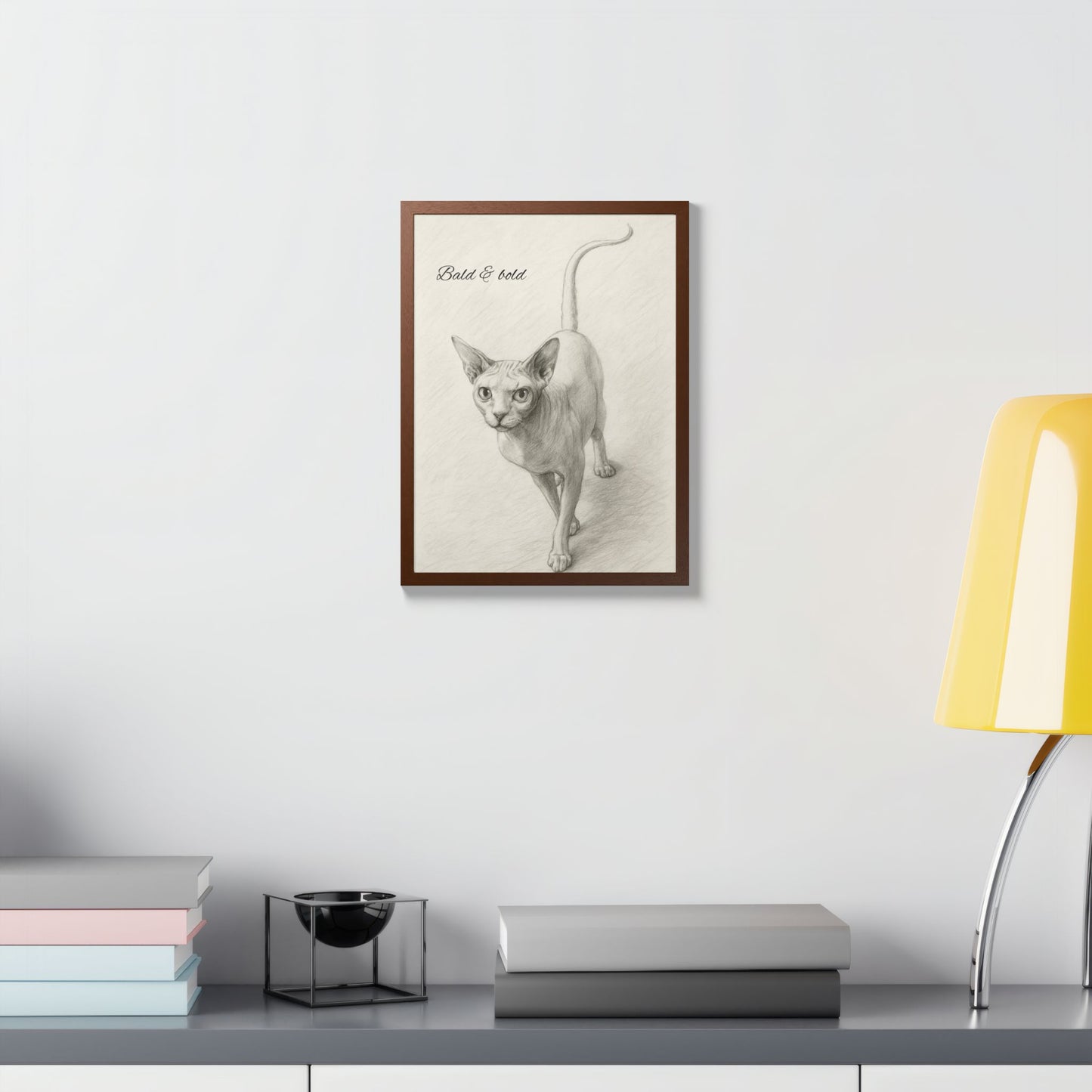 Bald And Bold Framed Sphynx Cat Poster