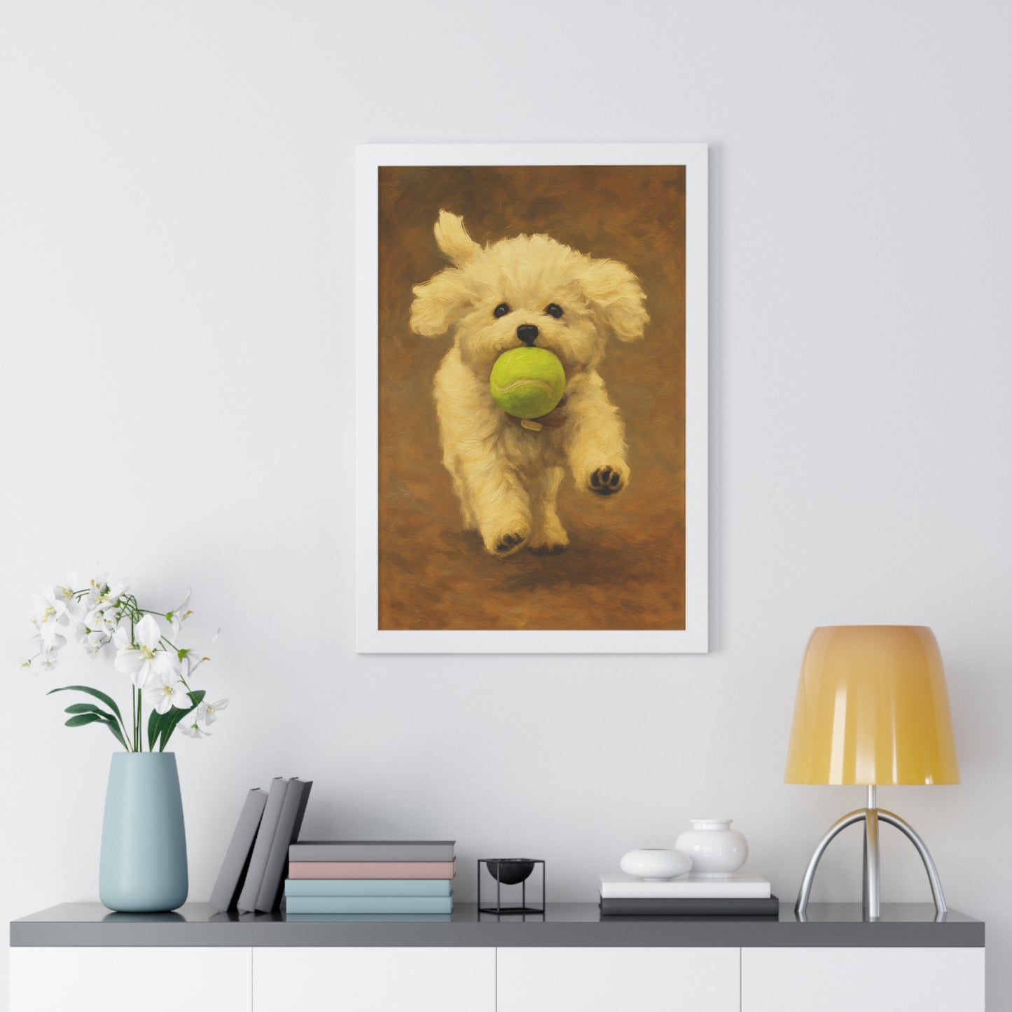 Framed Pet Handmade Oil Painting Style