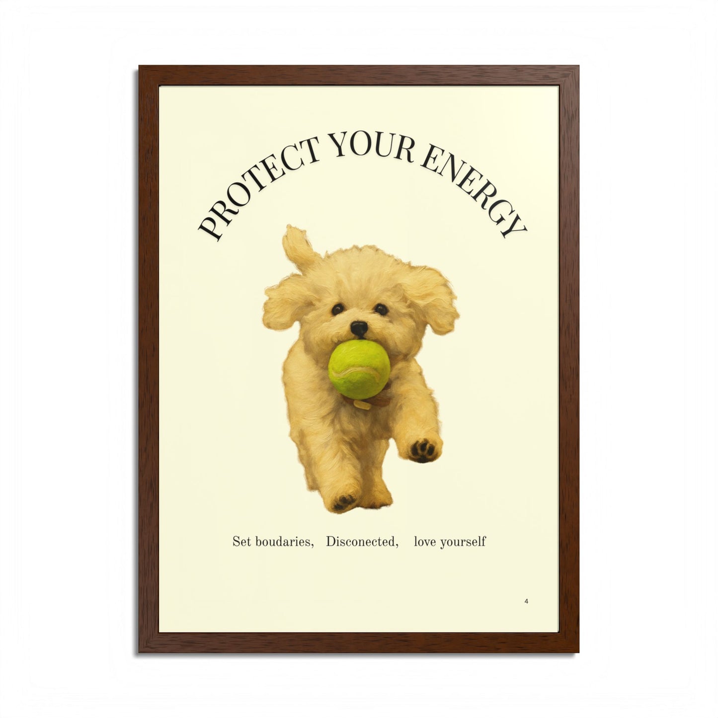 Protect Your Energy Poster Framed Dog Art Print