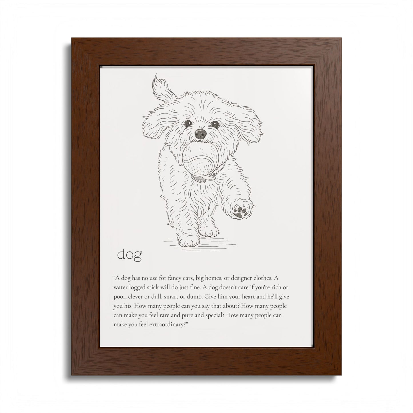 Dog-Themed Framed Poster Dog Lover's Art