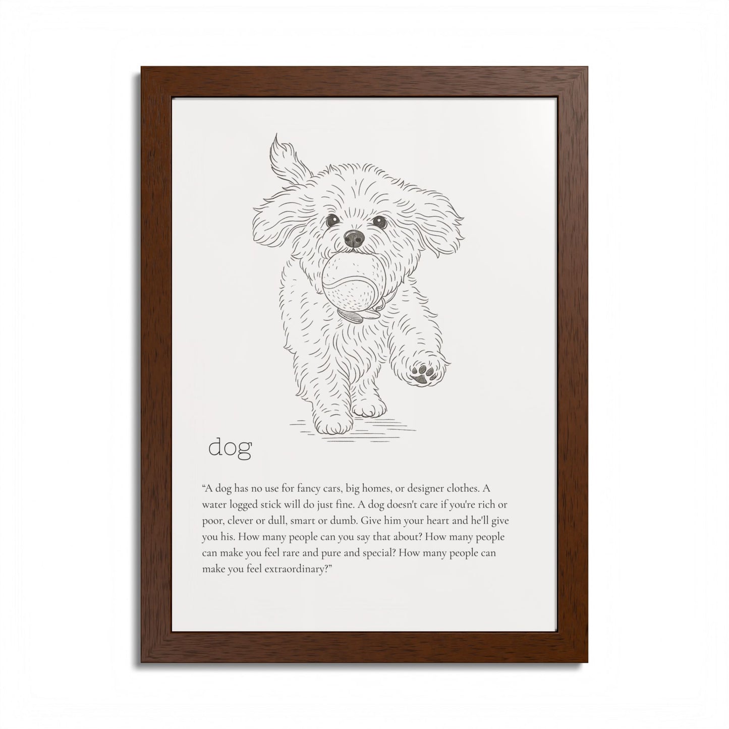 Dog-Themed Framed Poster Dog Lover's Art