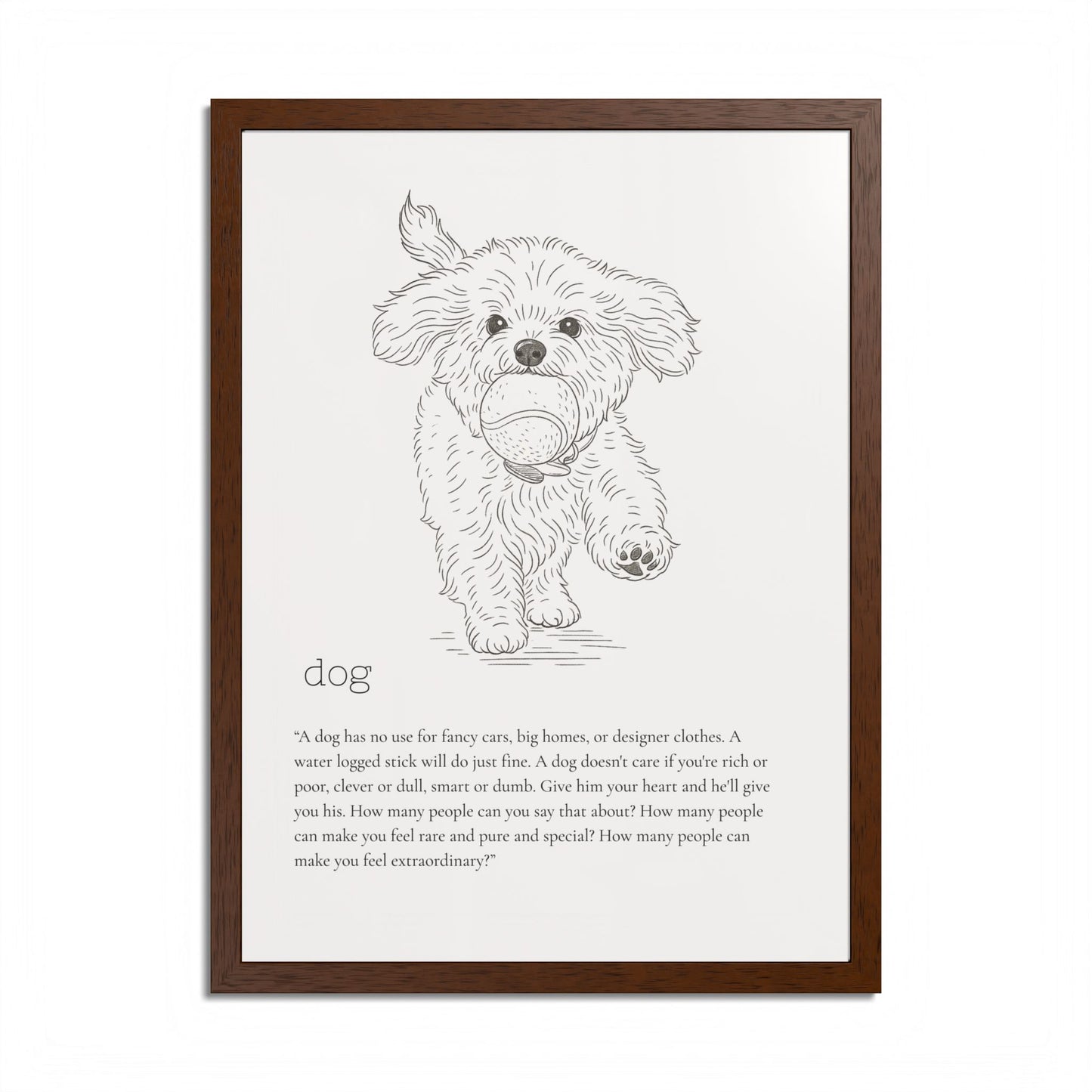 Dog-Themed Framed Poster Dog Lover's Art