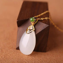 Load image into Gallery viewer, Spring Fairy Pendant S925 Sterling Silver Gilding Inlaid Natural Hetian Jade Necklace Embellished Jasper Pendant Ornaments
