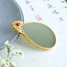Load image into Gallery viewer, Hotian Jade Pendant Mother Necklace Female Temperament Middle-Aged Sweater Chain Female High-End Elegant Jade Chinese Style Swea
