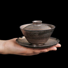 Load image into Gallery viewer, Japanese Style Stoneware Gilt Bowl Ceramic Large Tea Lid Sancai Cup Making Serving Utensils Kung Fu Set Gaiwan Teaware Kitchen
