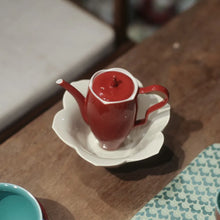 Load image into Gallery viewer, Imitation Song Dynasty Tea Maker Forbidden City Jingdezhen Ceramic Kung Fu Set Red Magnolia Pot Teapot Green Single Teaware Bar
