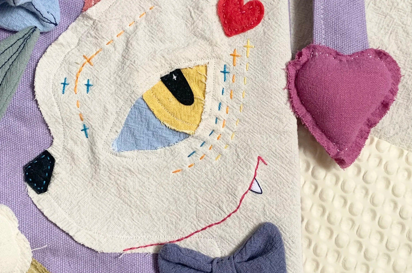 Cat and Flower Handmade Sewing Bag