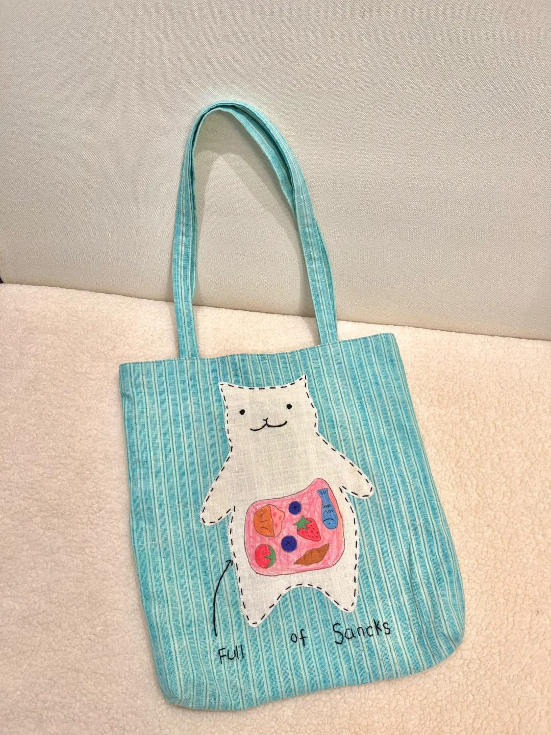 Snack cat handmade bag