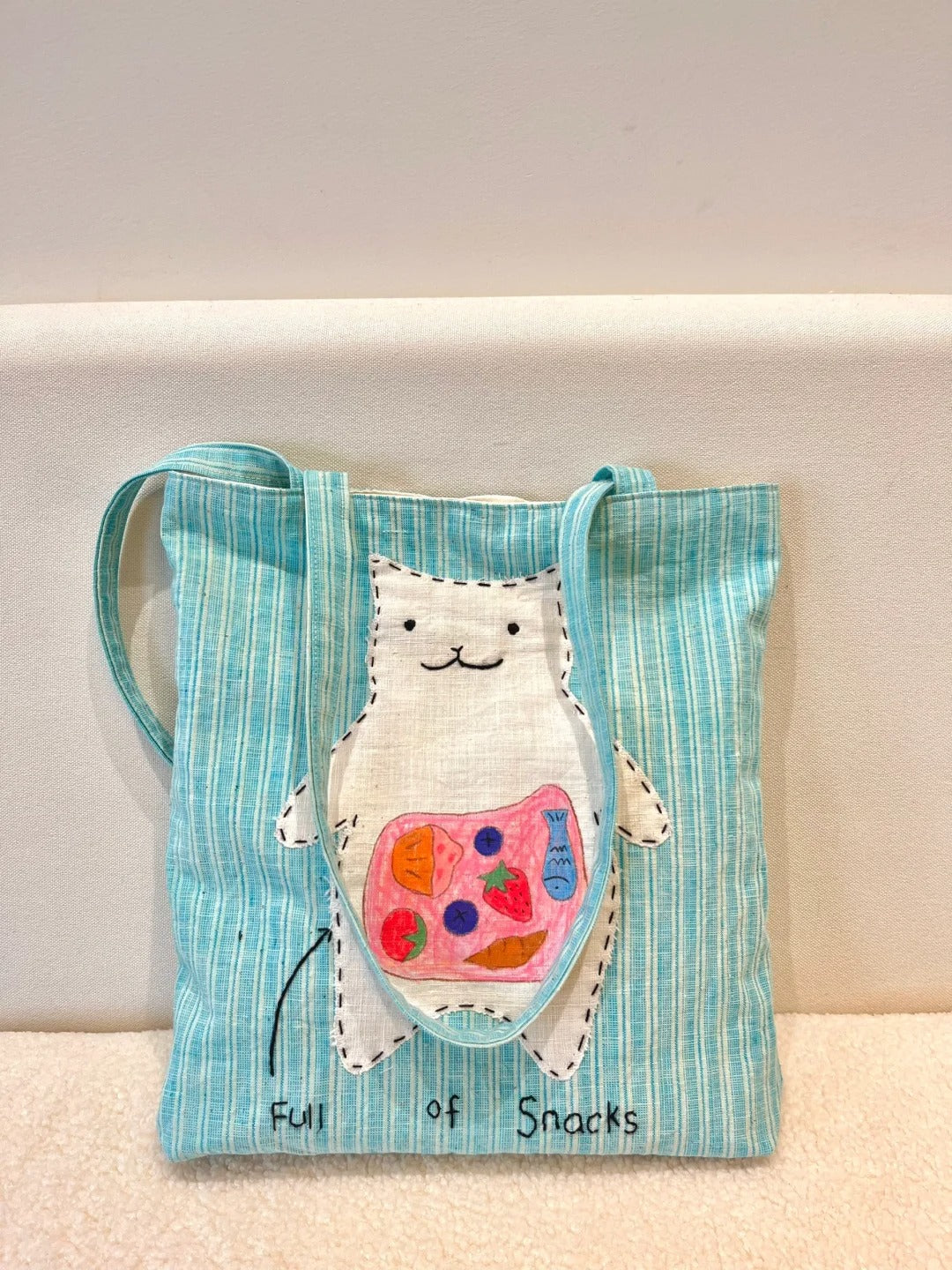 Snack cat handmade bag