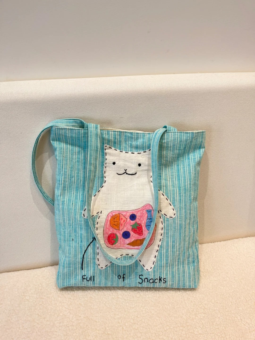 Snack cat handmade bag