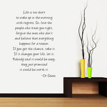 Load image into Gallery viewer, Dr .Seuss painting quote Life Love Forgive home decal wall sticker for kids room living room decorative wallposter 57*88cm
