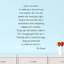 Load image into Gallery viewer, Dr .Seuss painting quote Life Love Forgive home decal wall sticker for kids room living room decorative wallposter 57*88cm
