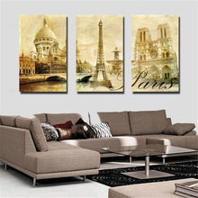 Load image into Gallery viewer, Wall Art Pictures Paris Famous Buildings Large Modern Home Wall Decor Abstract Canvas Print Canvas Painting Unframed 3 Pcs
