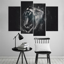 Load image into Gallery viewer, Lion Roars Oil Painting Spray Painting Wall Art Canvas Picture Animal Posters Christmas Decorations for Home No Frame 4 Pieces

