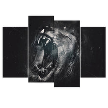 Load image into Gallery viewer, Lion Roars Oil Painting Spray Painting Wall Art Canvas Picture Animal Posters Christmas Decorations for Home No Frame 4 Pieces
