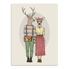 Load image into Gallery viewer, Fashion Animal Deer Giraffe Wedding Decoration A4 Large Art Print Poster Couple Wall Picture Canvas Painting No Frame Home Decor
