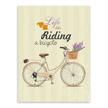 Load image into Gallery viewer, Vintage Retro Flower Bike Bicycle Typography Quotes Art Print Poster Rural Wall Picture Canvas Painting No Frame Girl Room Decor
