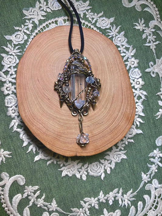 Day 48 Herkimer Diamond Macrame Pendant