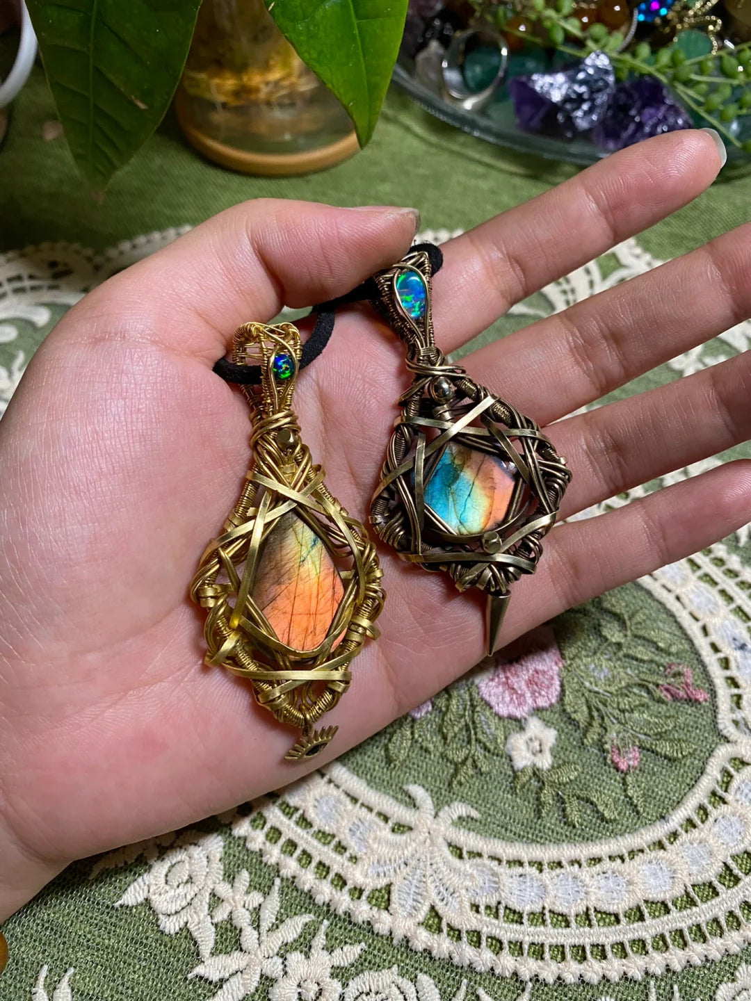 Day 51 Rustic wire wrapping Labradorite pendant ideas