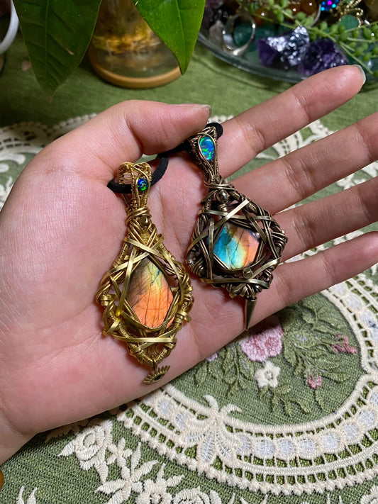 Day 51 Rustic wire wrapping Labradorite pendant ideas