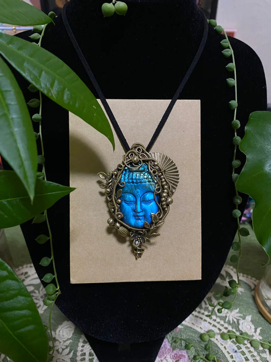 Day 54 Buddhism Labradorite Macrame Pendant