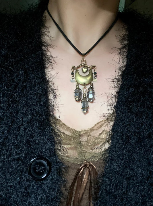 Day 59 Herkimer Crystal Moon Pendants wire wrapping