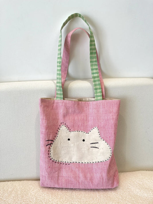 Cat Pink handmade Bag