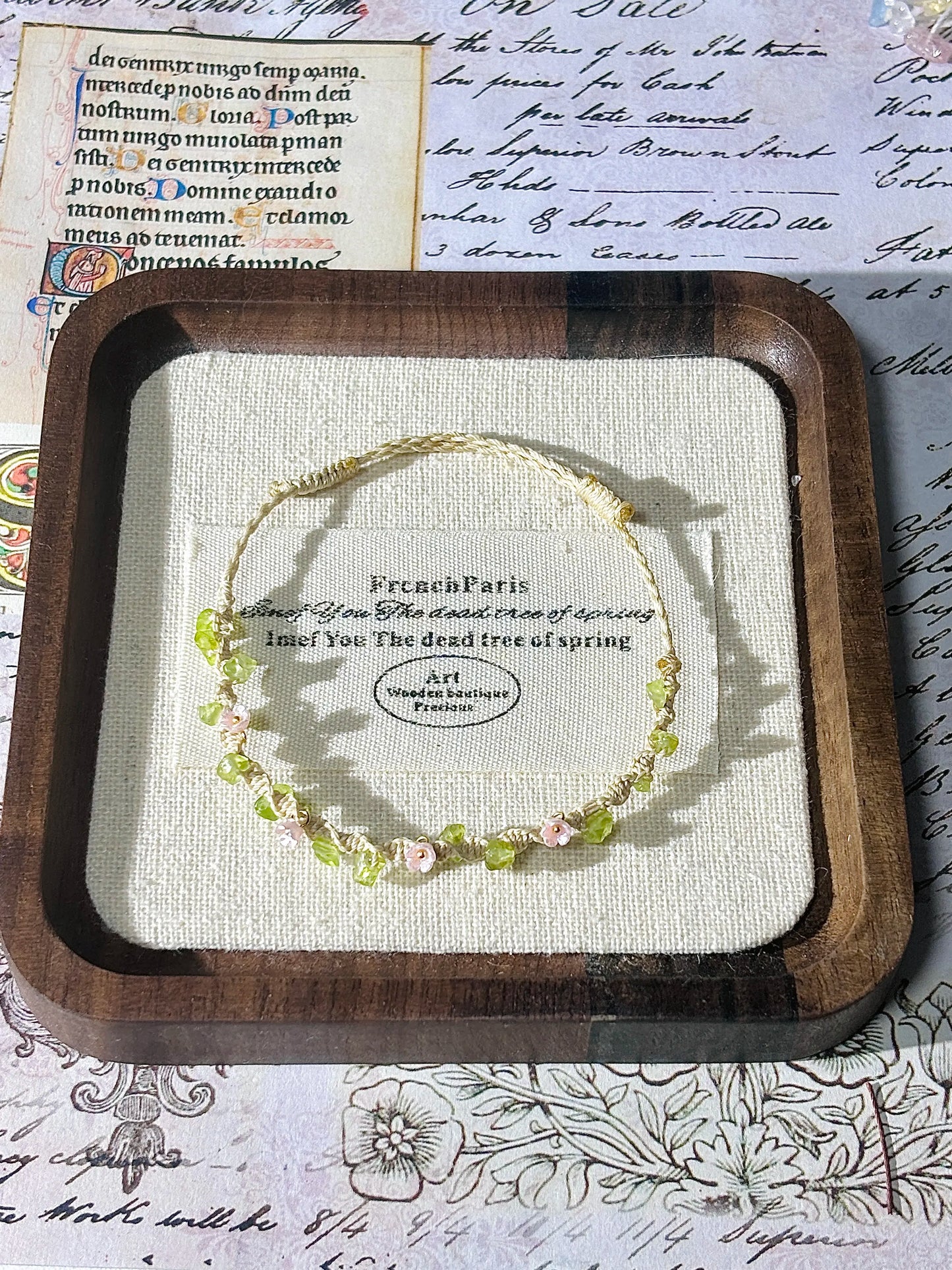 Lucky branch macrame Crytal braided bracelet