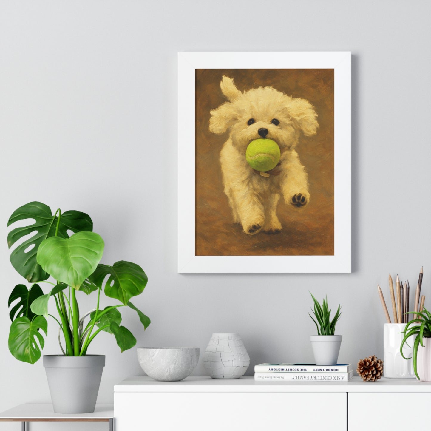 Framed Pet Handmade Oil Painting Style