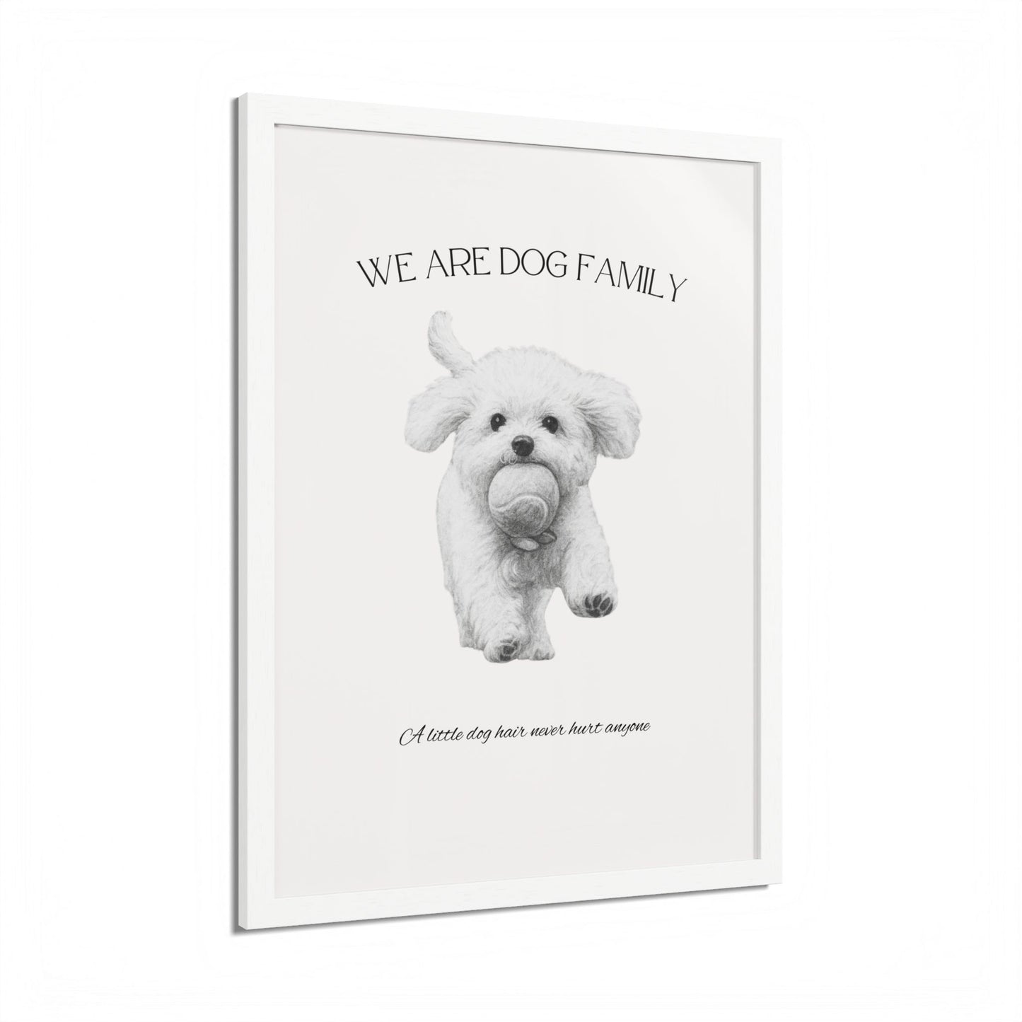We are Family A little Dog hair Never Hurt Anyone Framed Dog Family Poster