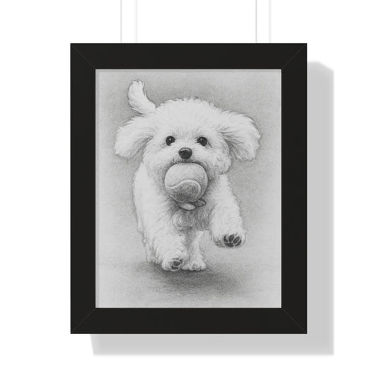 Framed Pet Portrait Pencil Sketch Poster