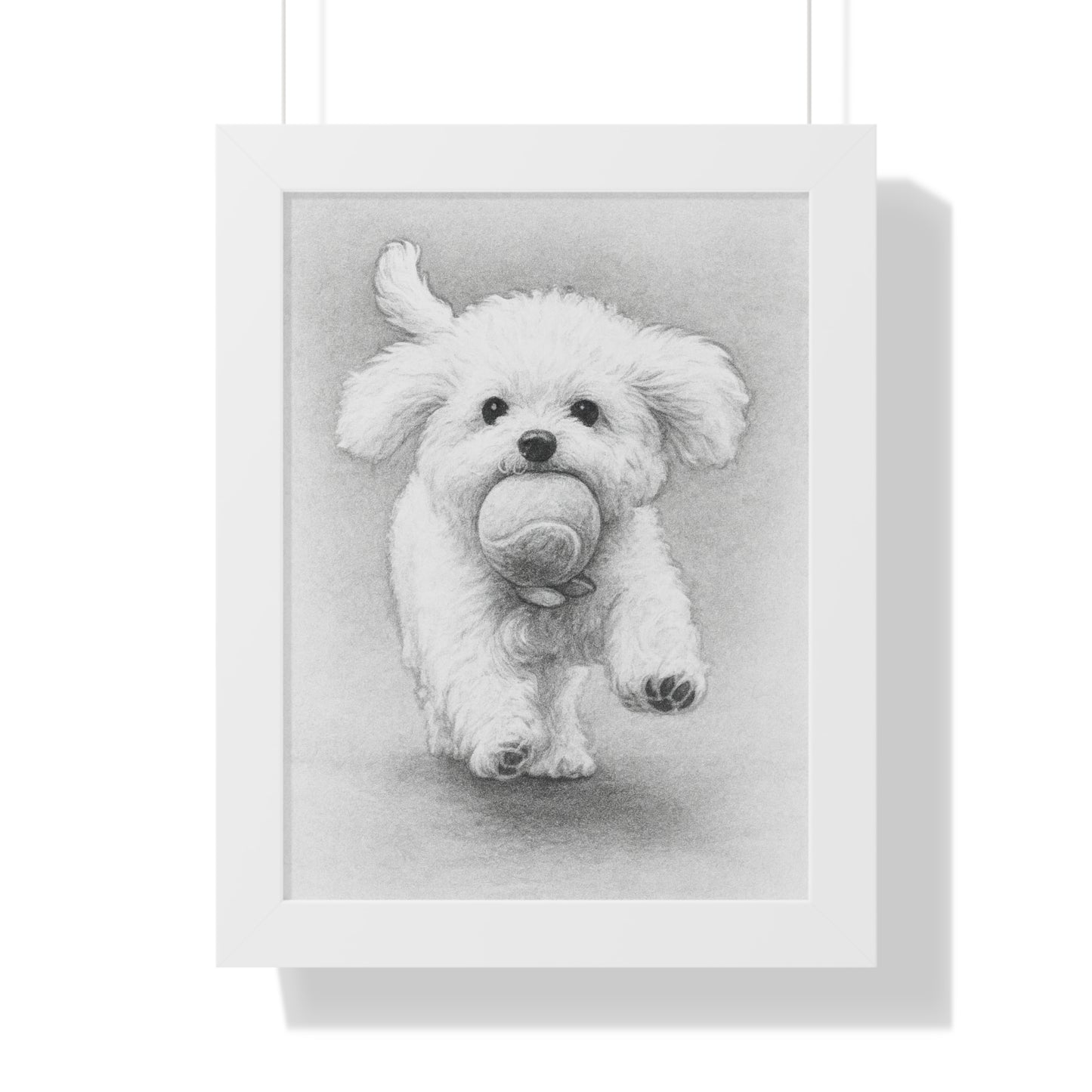 Framed Pet Portrait Pencil Sketch Poster