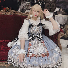 Load image into Gallery viewer, Japanese Gothic Lolita Dress Girls Vintage Dark Funeral Lolita Jsk Dress Women Harajuku Cool Sleeveless Punk Suspender Dresses
