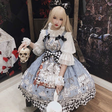 Load image into Gallery viewer, Japanese Gothic Lolita Dress Girls Vintage Dark Funeral Lolita Jsk Dress Women Harajuku Cool Sleeveless Punk Suspender Dresses
