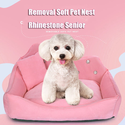 Pink Rhinestone Dog Bed