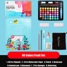 Load image into Gallery viewer, 63 Pcs Professional Watercolor Paint Set With Paint Brushes
