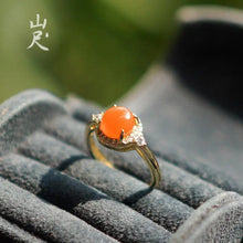 Load image into Gallery viewer, Xiaguang Natural South Red Agate Zircon Bracelet S945 Sterling Silver Adjustable Elegant Graceful Ring Rings Gift
