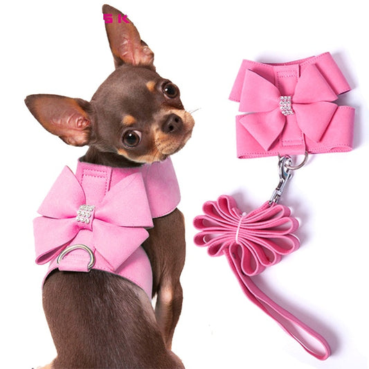 Chihuahua Dog Pink Harness Leash