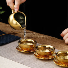 Load image into Gallery viewer, Gold-plated Tea Set Luxury Kung Fu Teaset High-end Bone China Teapot And Teacup
