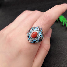 Load image into Gallery viewer, Vintage Court Ring S925 Sterling Silver Hetian Jade Rings for Men and Women Fashion Personality Vintage Open-End Adjustable
