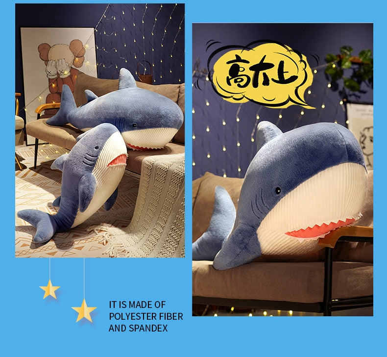 90/120cm Big Shark Plush Soft Stuffed