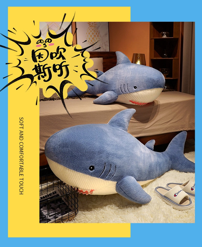 90/120cm Big Shark Plush Soft Stuffed