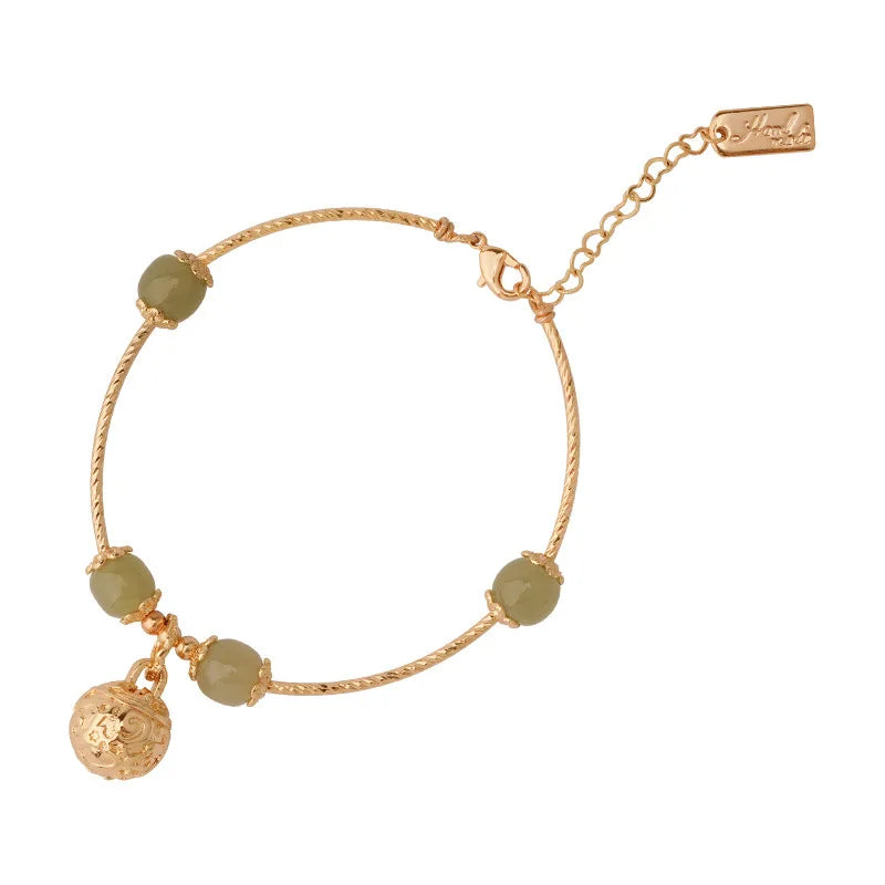 Original Design Natural Hetian Jade Bell Bracelet High Sense Personality Girlfriend Gifts Bracelet