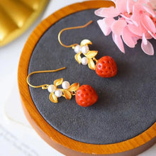 Load image into Gallery viewer, Original Design Natural South Red Earrings S925 Sterling Silver Agate Earrings Fashion Popular Chinese Style All-Match
