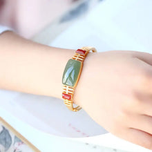 Load image into Gallery viewer, Natural Hetian Jade S925 Sterling Silver Southern Red Agate Bracelet Women&#39;s Fashion Personality Retro with Opening Simple
