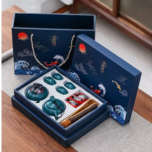 Load image into Gallery viewer, Kungfu Tea Set Incense Burner Gift Box Ceremony One Pot Four Cups Can Sandalwood Stove Chinese Ceramic Portable in Car Cup Bar
