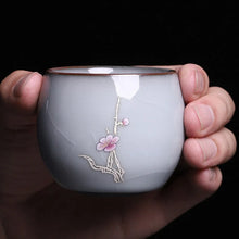 Load image into Gallery viewer, Iron Tire Official Kiln Master Cup Single Person Single Wholesale Silver Hand-painted Ice Cracked Ceramic Tea Large Cups Teaware
