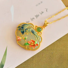 Load image into Gallery viewer, Natural Stone Lock of Good Wishes Necklace S925 Sterling Silver Light Luxury Minority Ancient High-End New Chinese Style Xi Top

